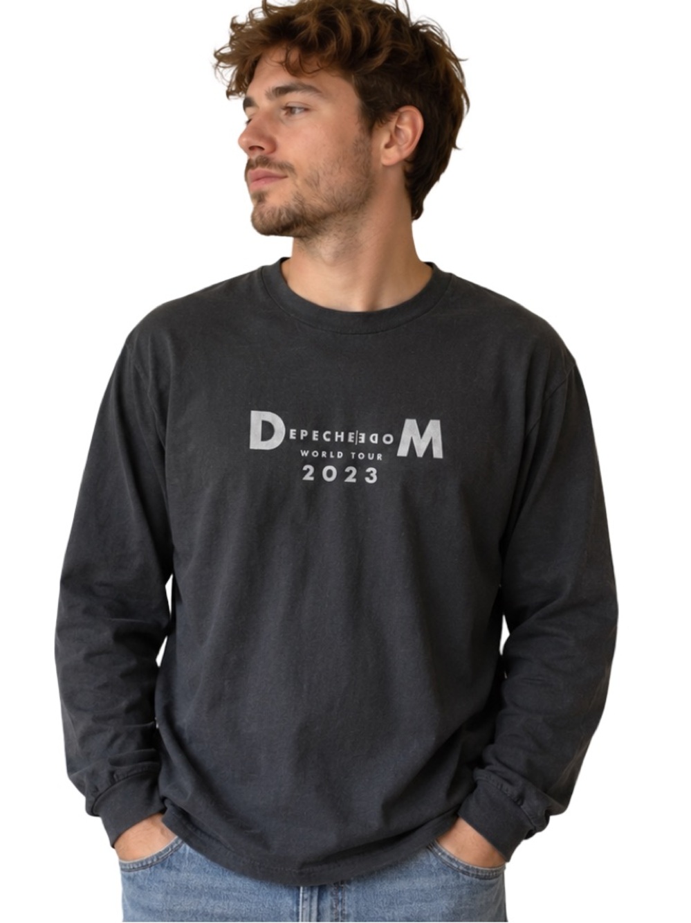Depeche Mode World Tour 2023 Long Sleeve Band Tee Medium Angel Wings Graphic